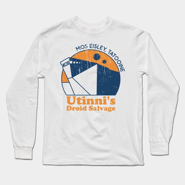 Utinni's Droid Salvage Distressed Retro Long Sleeve T-Shirt by sfcubed